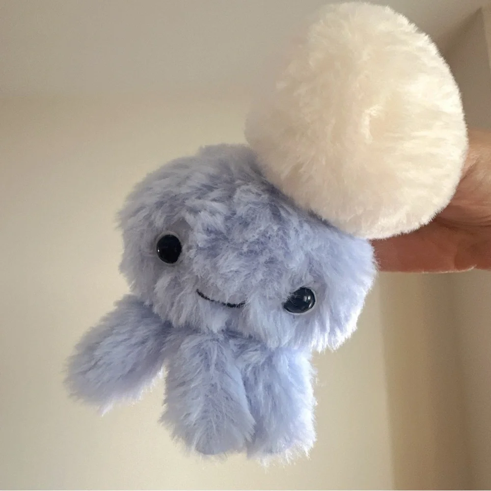 Light Blue Jellyfish Plush Keychain Bag Charm Cute Kawaii Ocean Gift New